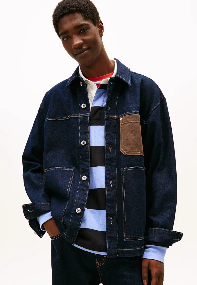 Джинсовая куртка, свободный крой, Tommy Jeans Tommy Hilfiger, синий