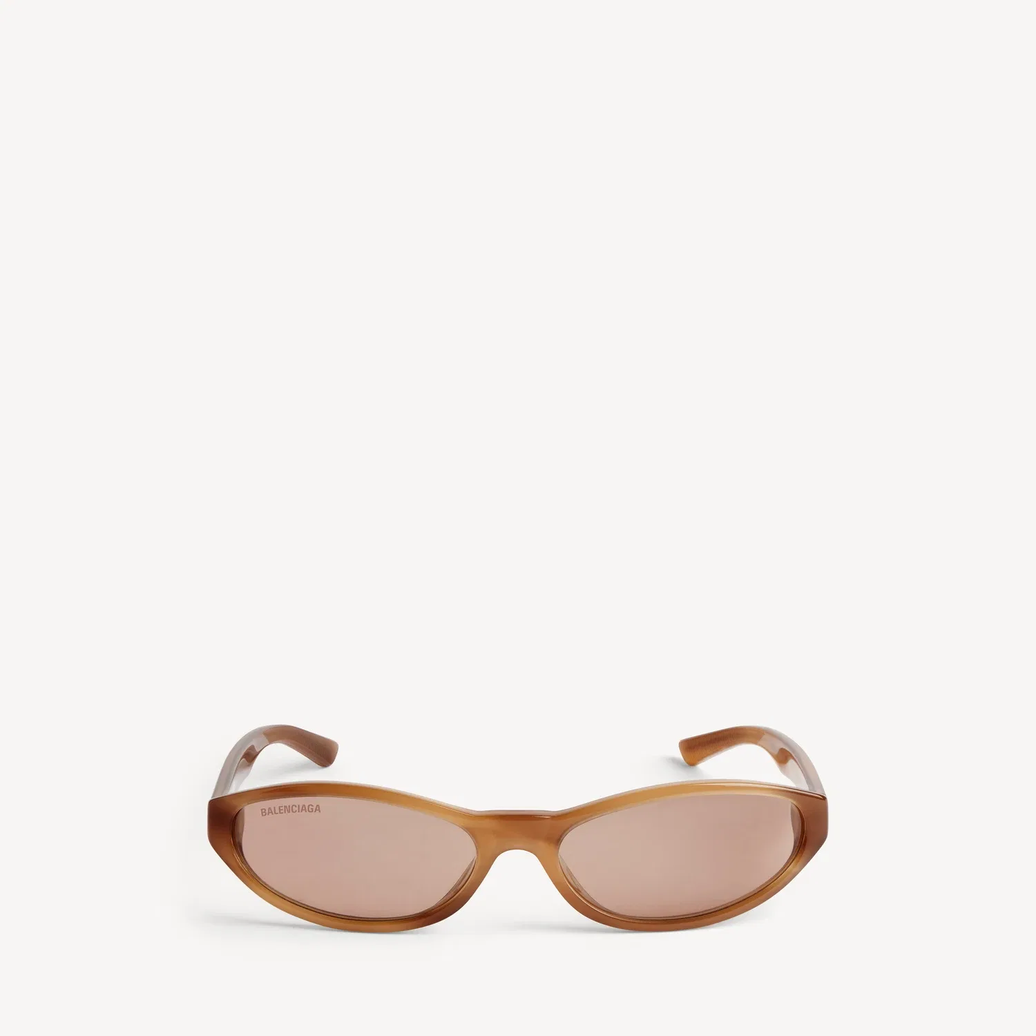 Круглые солнцезащитные очки Neo в цвете Blond Striped Havana BALENCIAGA