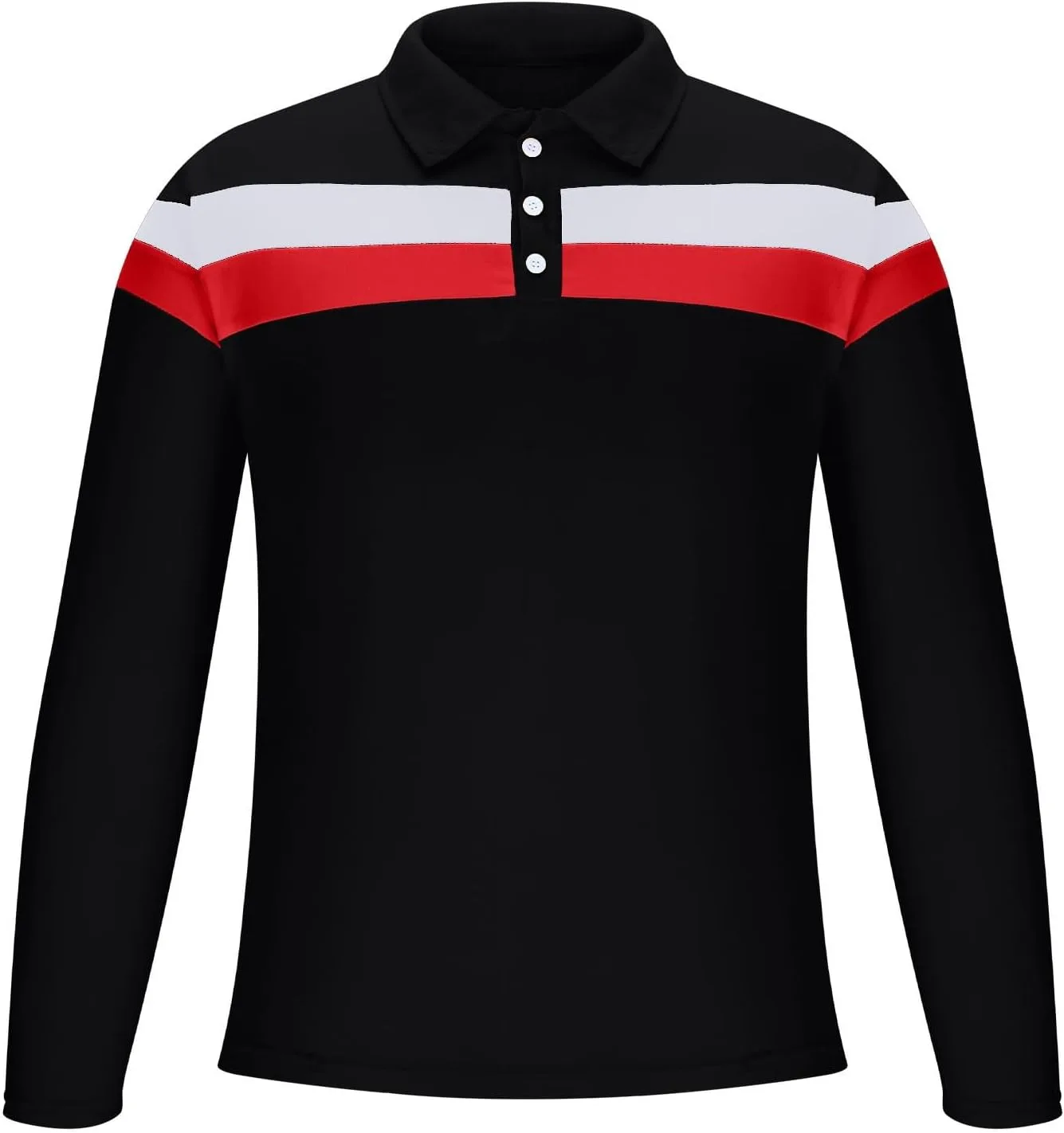 

Мужская поло с длинным рукавом и цветными блоками Xiaojmake