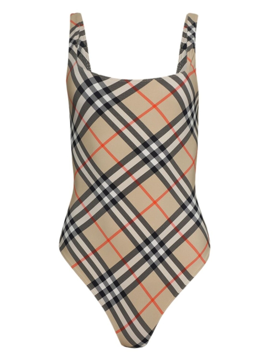 

Клетчатый купальник Burberry, нейтральный цвет