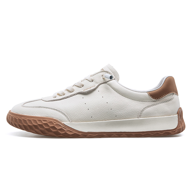 

KANGNAI Низкие повседневные кроссовки мужские белый/хаки, цвет White/Khaki