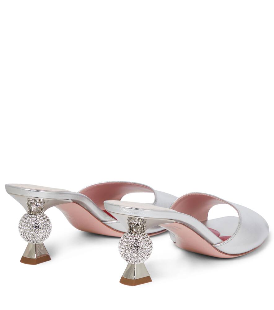 Вивие Марлен стразами кожаные сандалии Roger Vivier, Argento — фото 3
