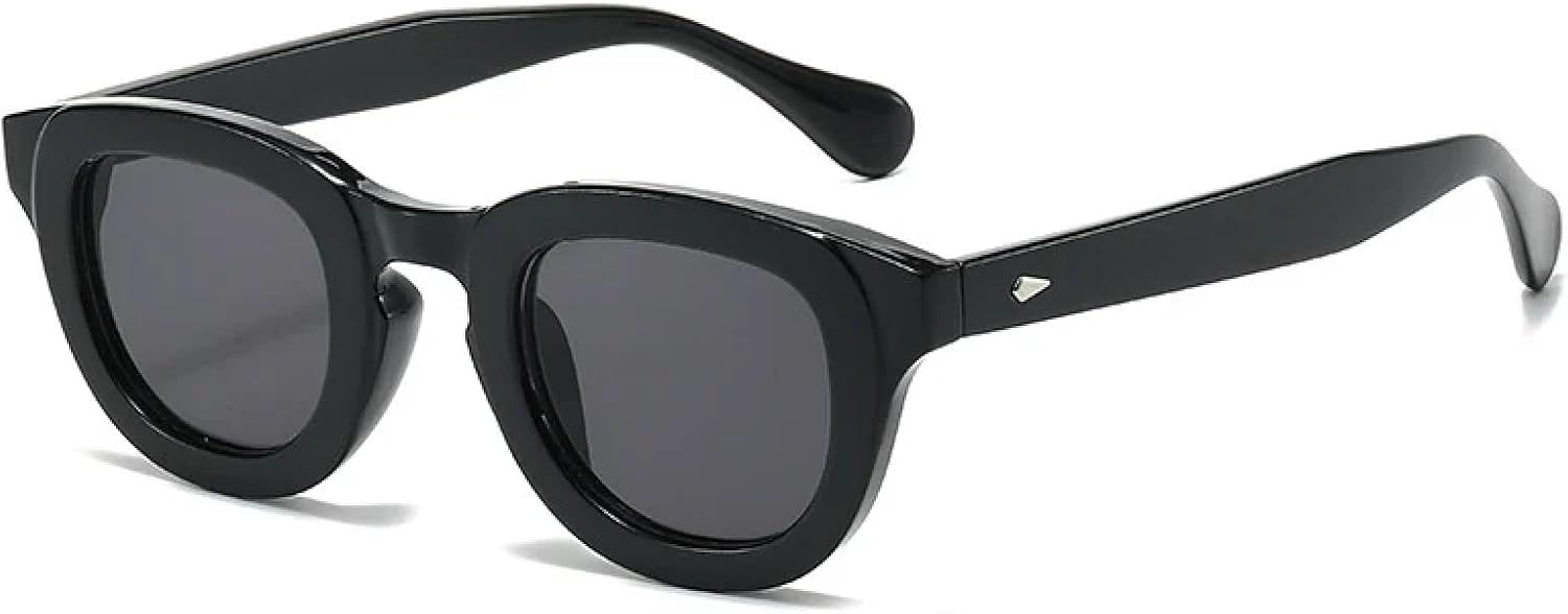 

Овальные солнцезащитные очки для женщин, градиентные линзы конфетного цвета; для мужчин, модные, темно-зеленые, с заклепками, защита от УФ-излучения UV400 HHZZYVY, Black Gray