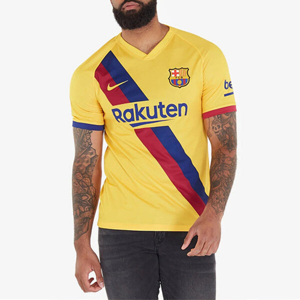 Футболка fc barcelona 19 20 выездная фанатская футболка Nike, желтый — фото 3