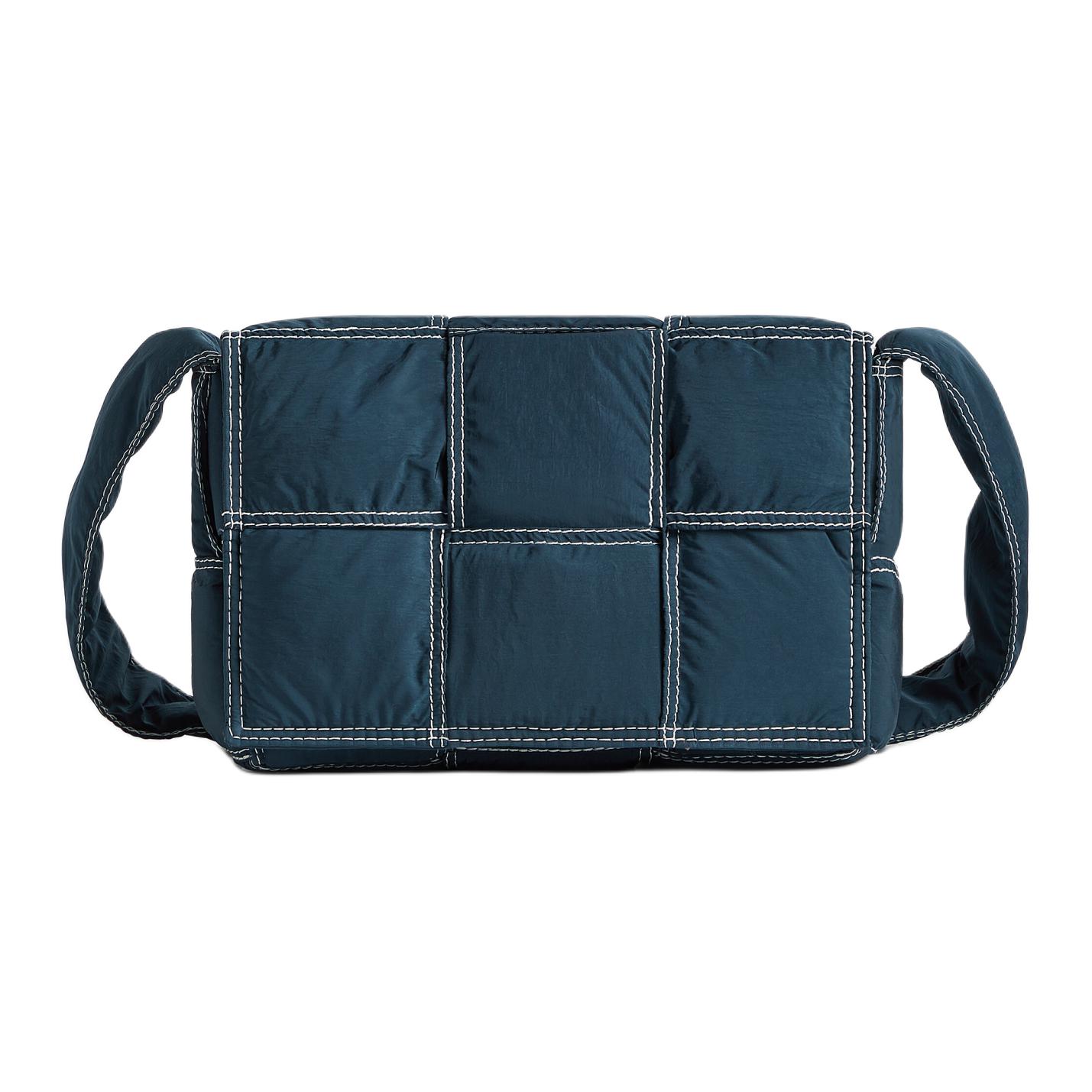 

Bottega Veneta Сумка-кроссбод Cassette Intreccio Nylon With Polyamide, малая мужская, deep white и white