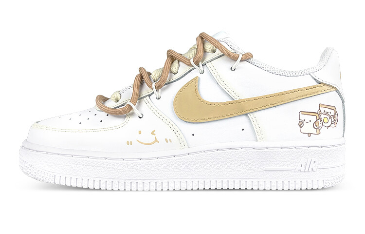 

Кроссовки Nike Air Force 1 Skateboard Shoes Women's Low-Top White Yellow