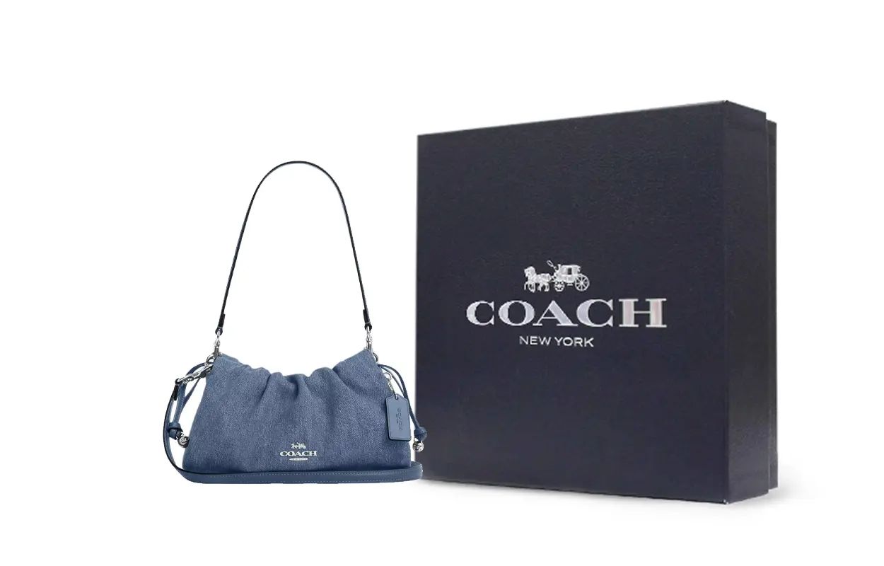 

COACH Сумка через плечо Faye Denim средняя женская голубая