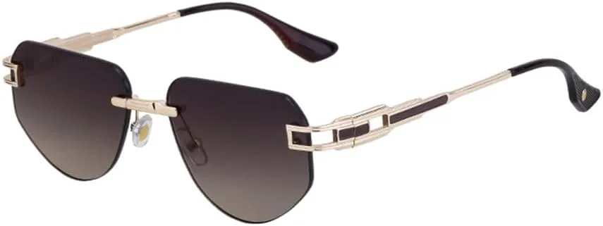 

Модные овальные солнцезащитные очки для женщин и мужчин в винтажном стиле, без оправы, металлические, ретро, ​​черные, с защитой от УФ-излучения UV400 KTUCN, Brown