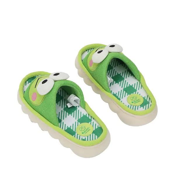 Тапочки Womens Hello Kitty Keroppi Slipper, цвет Green/White Plaid