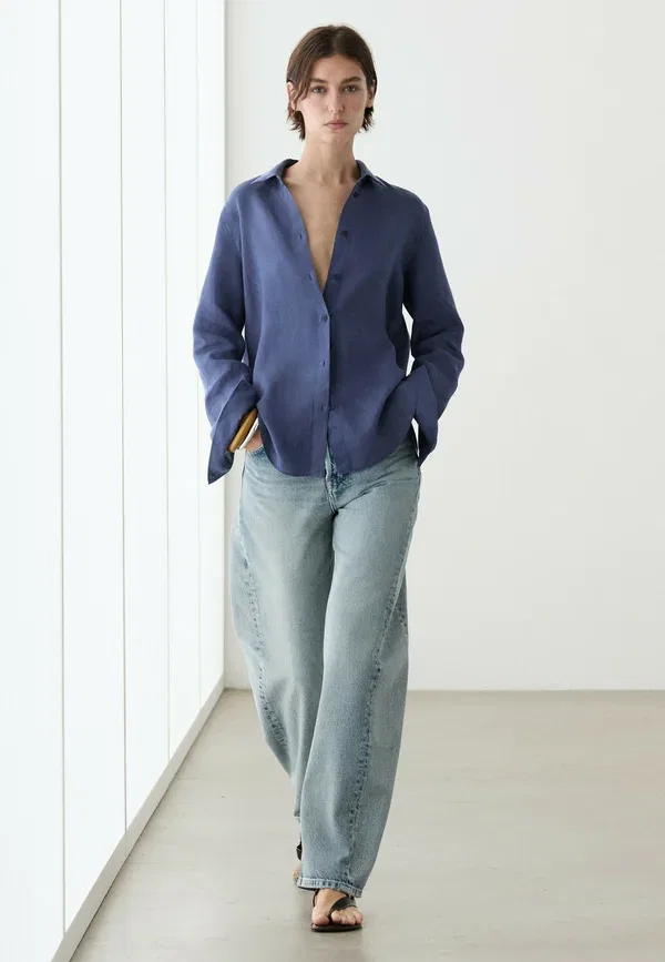 Блуза Massimo Dutti, королевский синий — фото 3