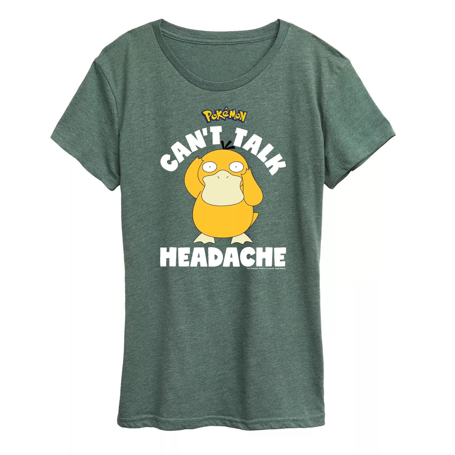 

Женская футболка с рисунком Pokemon Psyduck «Не могу говорить о головной боли» Licensed Character