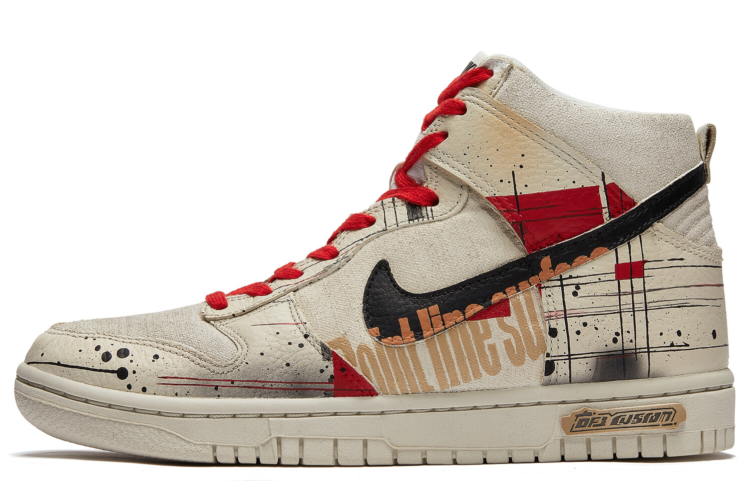 

Кроссовки для скейтбординга Dunk женские с высоким верхом бежево-красный Nike