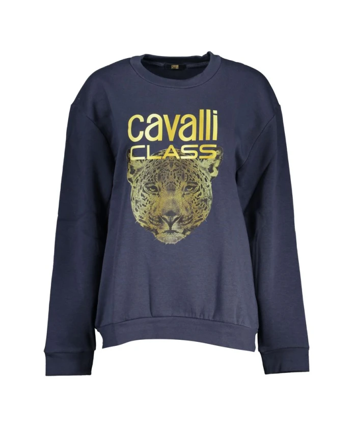 

Флисовая толстовка со стильным принтом Cavalli Class, синий