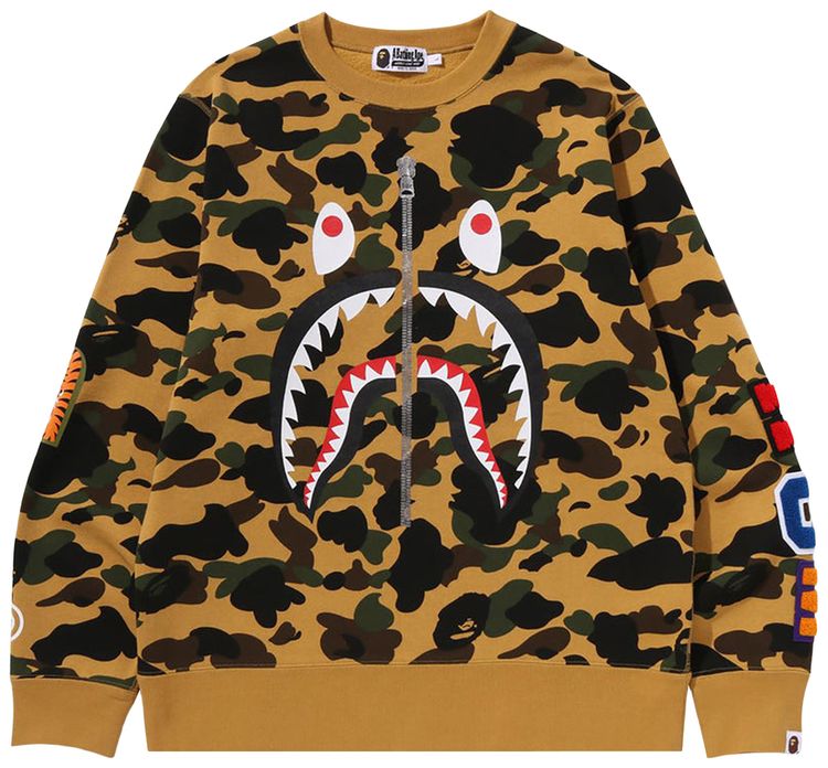 

Свитшот BAPE 1st Camo Shark Crewneck, желтый