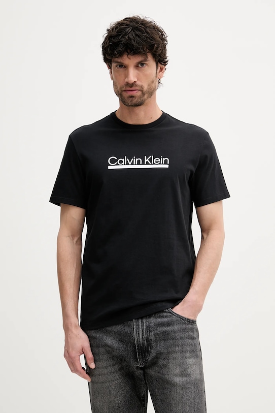 

Хлопковая футболка Calvin Klein, черный