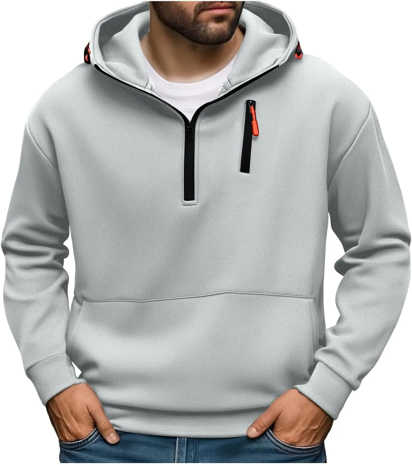 

Оверсайз худи для мужчин с молнией на четверть