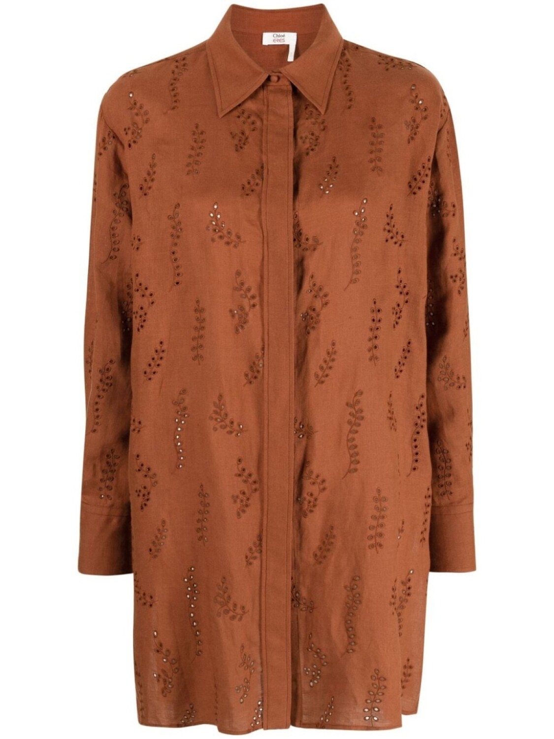 

Chloé платье-рубашка из коллаборации с Eres Patricia, коричневый