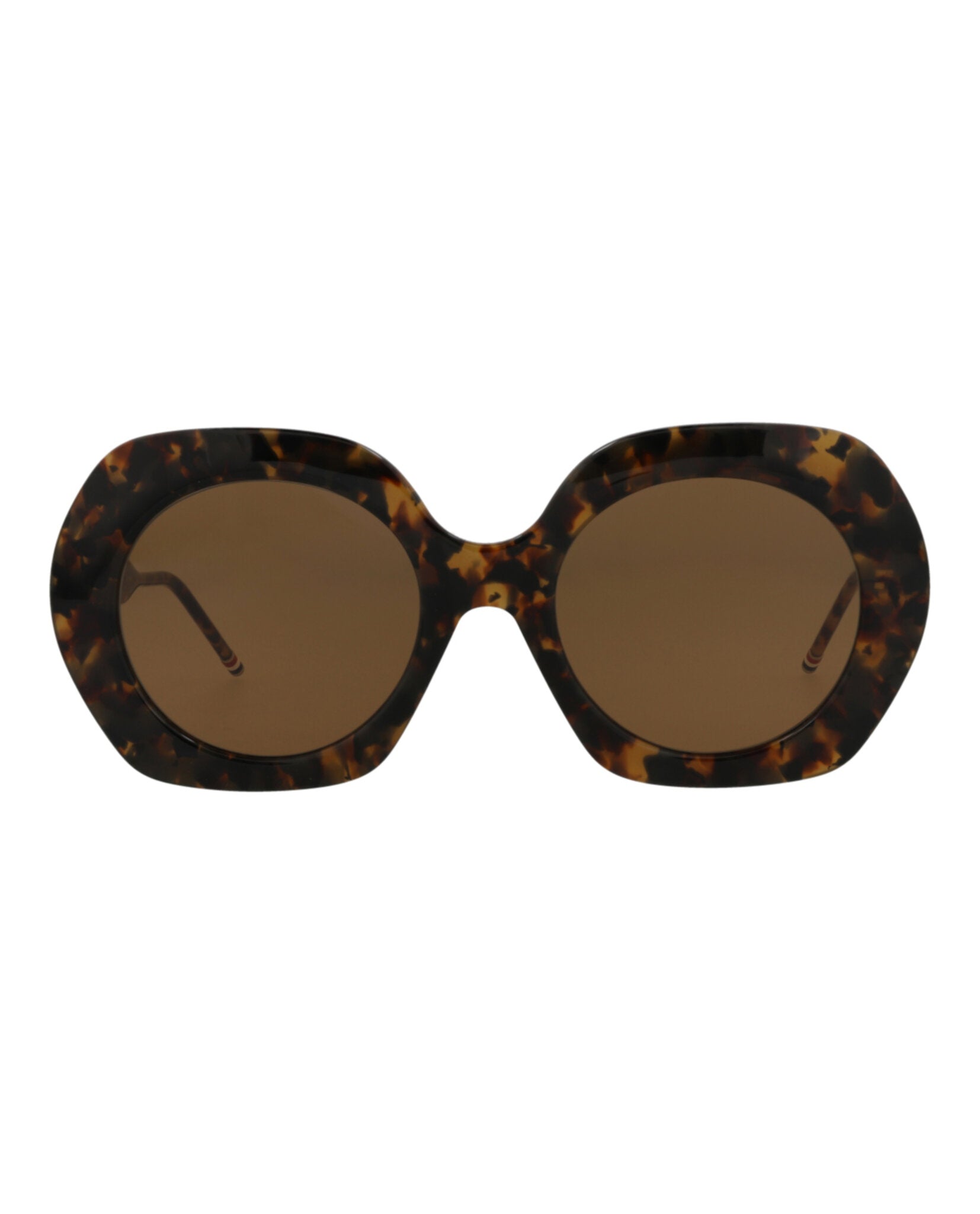 

Солнцезащитные очки в круглой оправе из ацетата Thom Browne, цвет tortoise tortoise brown