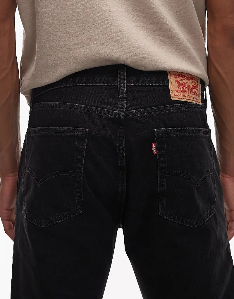 Джинсы Levi's 555 '96 свободного кроя прямого кроя черного цвета — фото 4