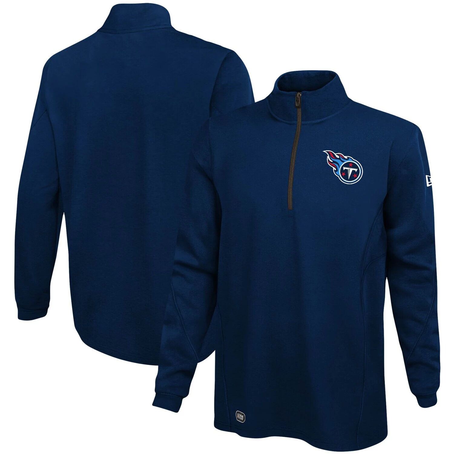 

Мужская темно-синяя куртка Tennessee Titans Joint Authentic Overcome с молнией на четверть New Era, Синий, Мужская темно-синяя куртка Tennessee Titans Joint Authentic Overcome с молнией на четверть New Era