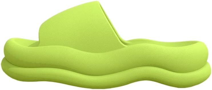 

Мягкие домашние тапочки на толстой подошве, ретро-цветные, на платформе, для дома и пляжа, шлепанцы для мужчин и женщин Supsound, салатовый