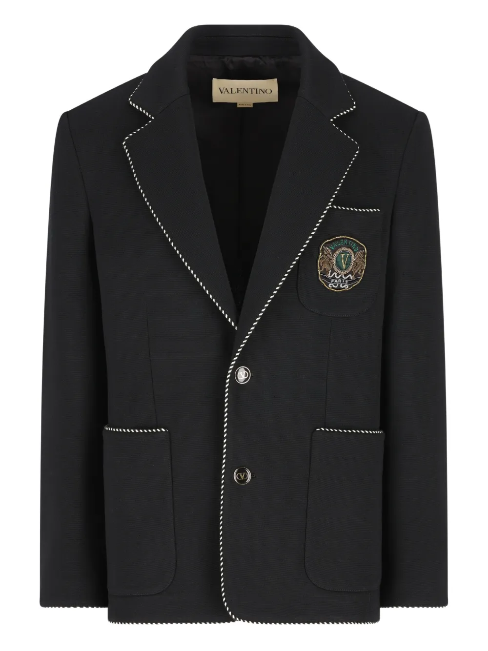

Пиджак с накладным карманом и вышитой нашивкой Valentino Garavani, черный