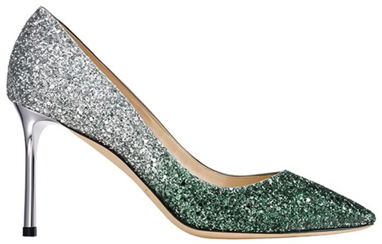 ROMY 85 Slim Heel Высокие каблуки Женские Серебристо-зеленые Jimmy Choo — фото 3