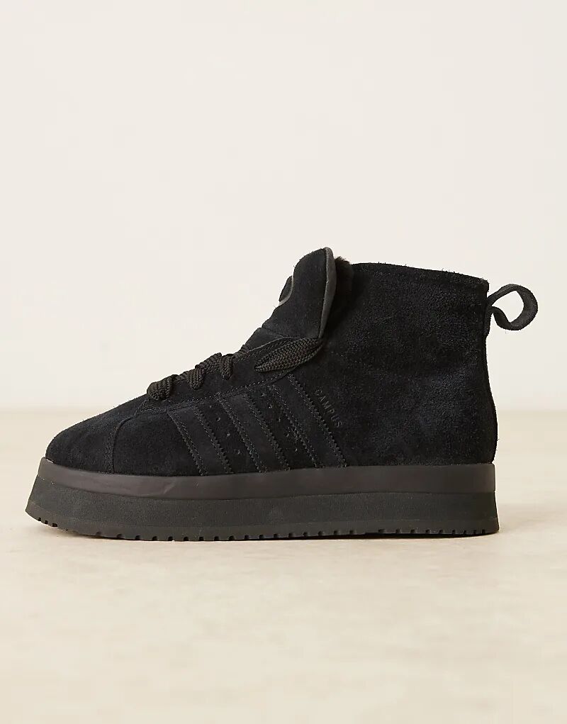 Зимние кроссовки Adidas Originals Campus 00s средней высоты в черном цвете / черном цвете / карбоне — фото 2