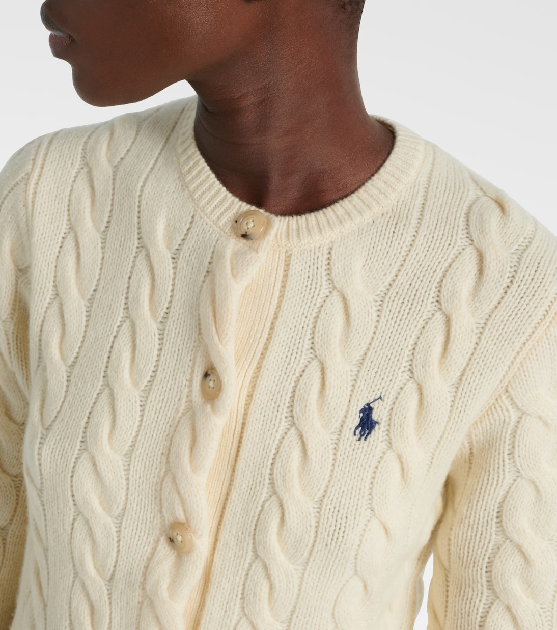 Кардиган из шерсти и кашемира Polo Ralph Lauren, Authentic Cream — фото 4