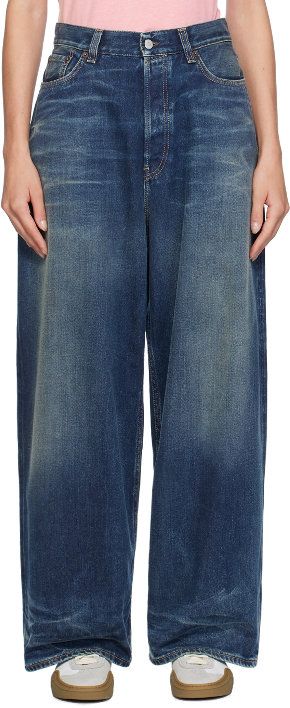 

Синие супер мешковатые джинсы 2023F Acne Studios, Mid blue