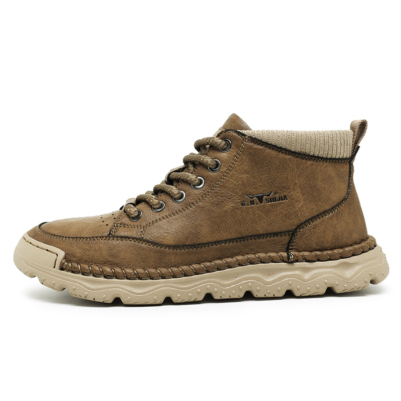 

G.N.SHIJIA Мужские легкие повседневные кроссовки Mid-Top коричневого цвета, цвет Brown