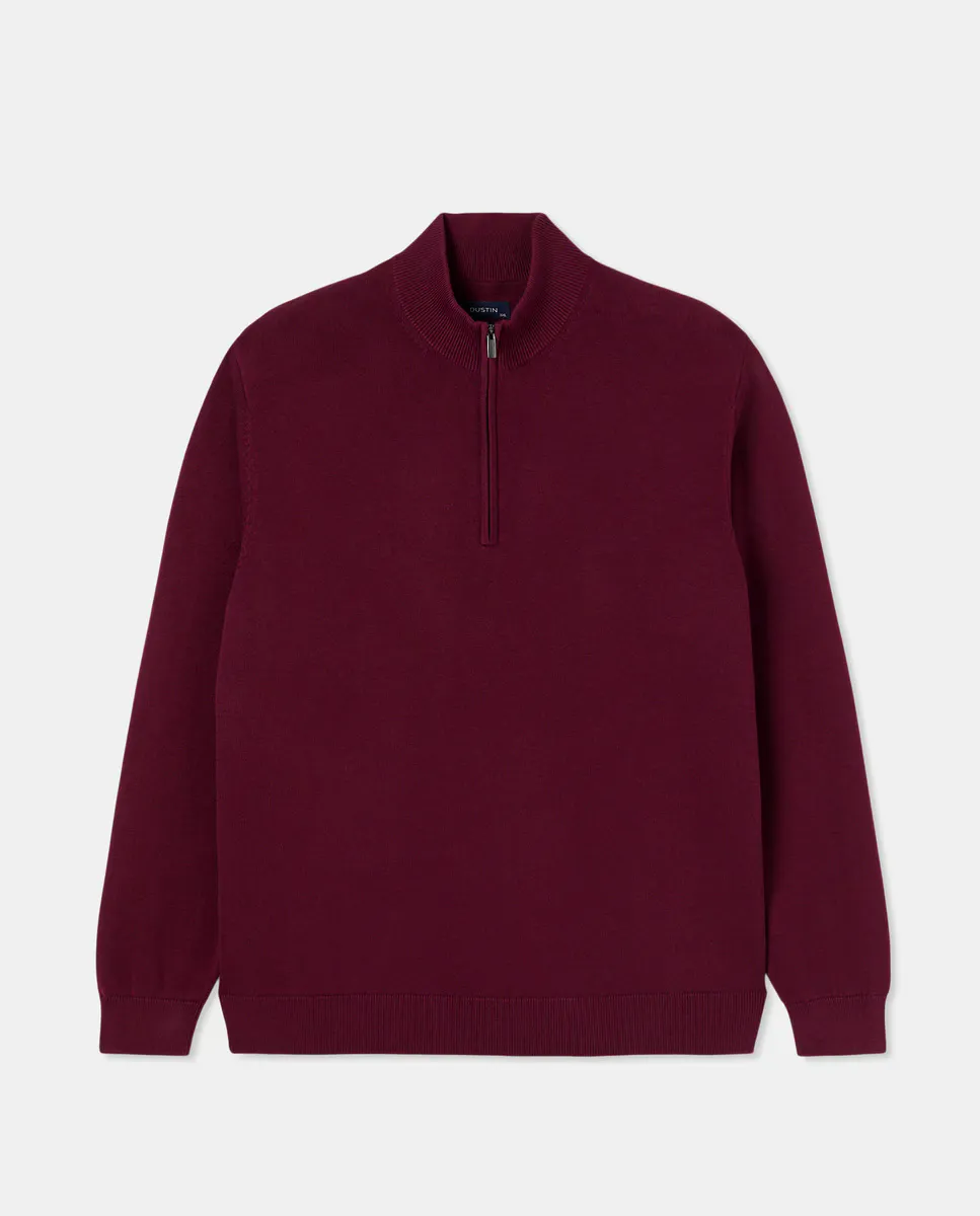 

Мужской свитер на полумолнии больших размеров Dustin, бордовый