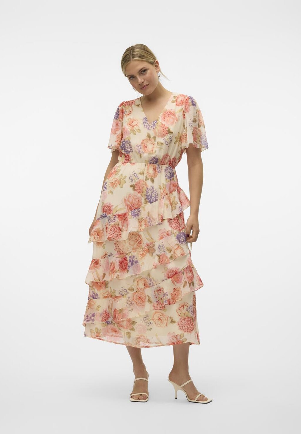 

Летнее платье Vmsmilla V Neck Frill Dress Vero Moda, берёза