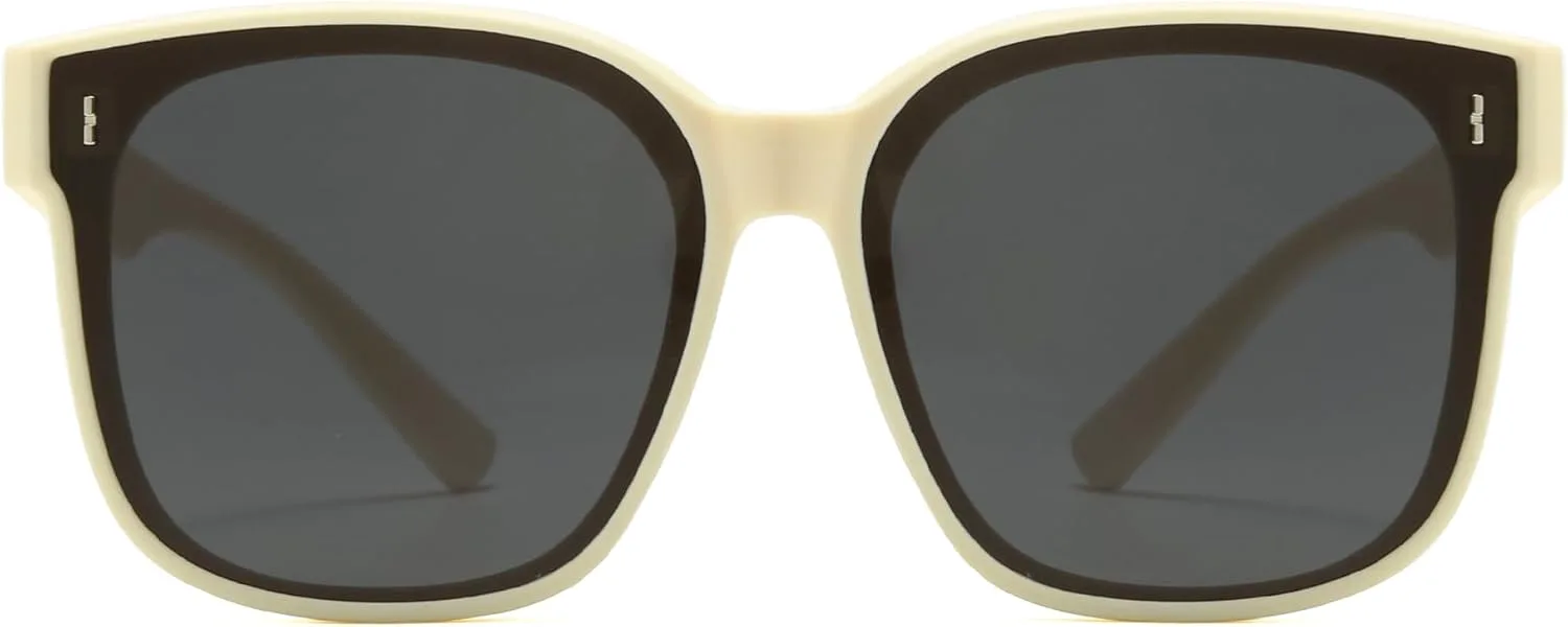 

Солнцезащитные очки Cyxus Wrap Around Fit Over Glasses Mirror Polarized Sunglasses для мужчин и женщин с защитой от УФ-излучения, для вождения, артикул 1116B20, White