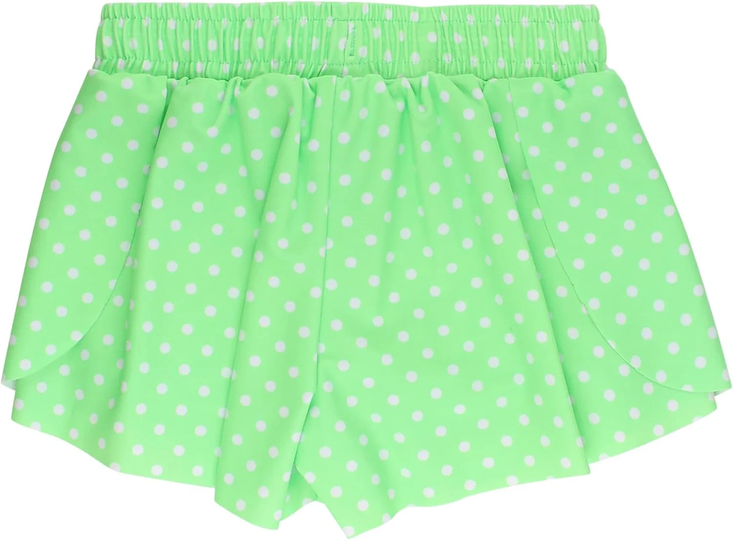Шорты для девочек Butterfly Flowy, RuffleButts, Neon Honeydew Polka Dot — фото 3