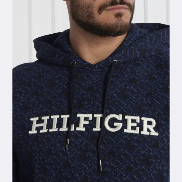 Толстовка стандартного кроя с капюшоном и монограммой Aop Tommy Hilfiger, синий — фото 4