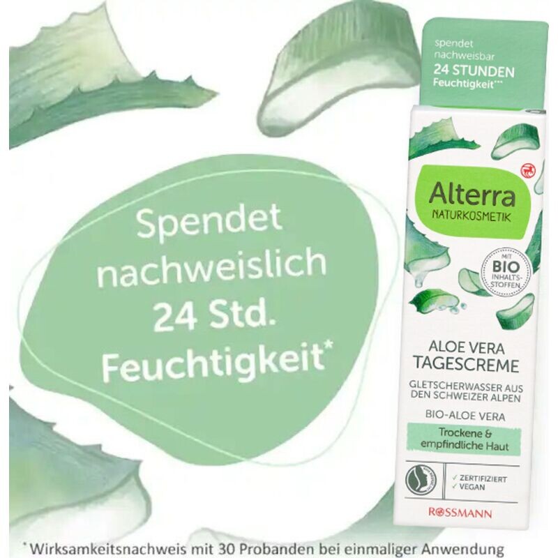 Крем для лица Alterra NATURKOSMETIK — Дневной с органическим алоэ вера и ледниковой водой, 50 мл — фото 2