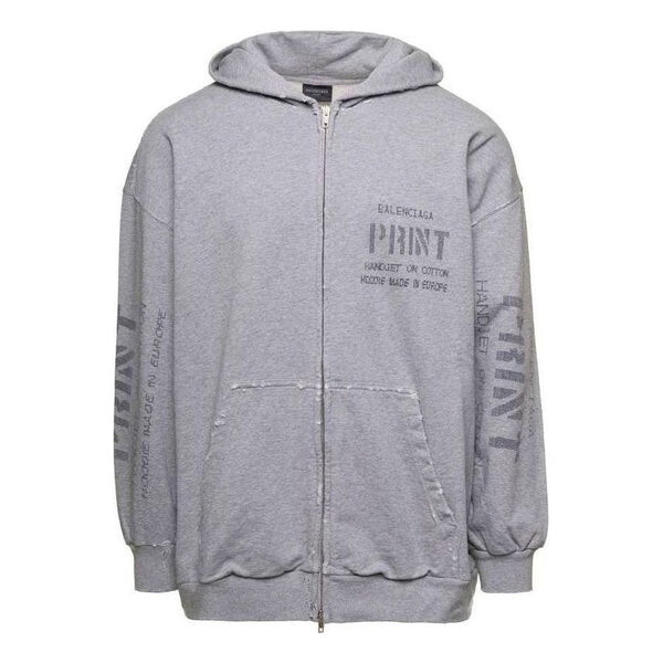 

Куртка print zip-up hoodie small fit 'grey' Balenciaga, серый