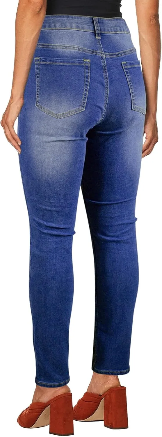 Женские джинсы с высокой талией Casual Stretch Denim Pants 5 Button Push Up Butt Lifting Skinny — фото 3