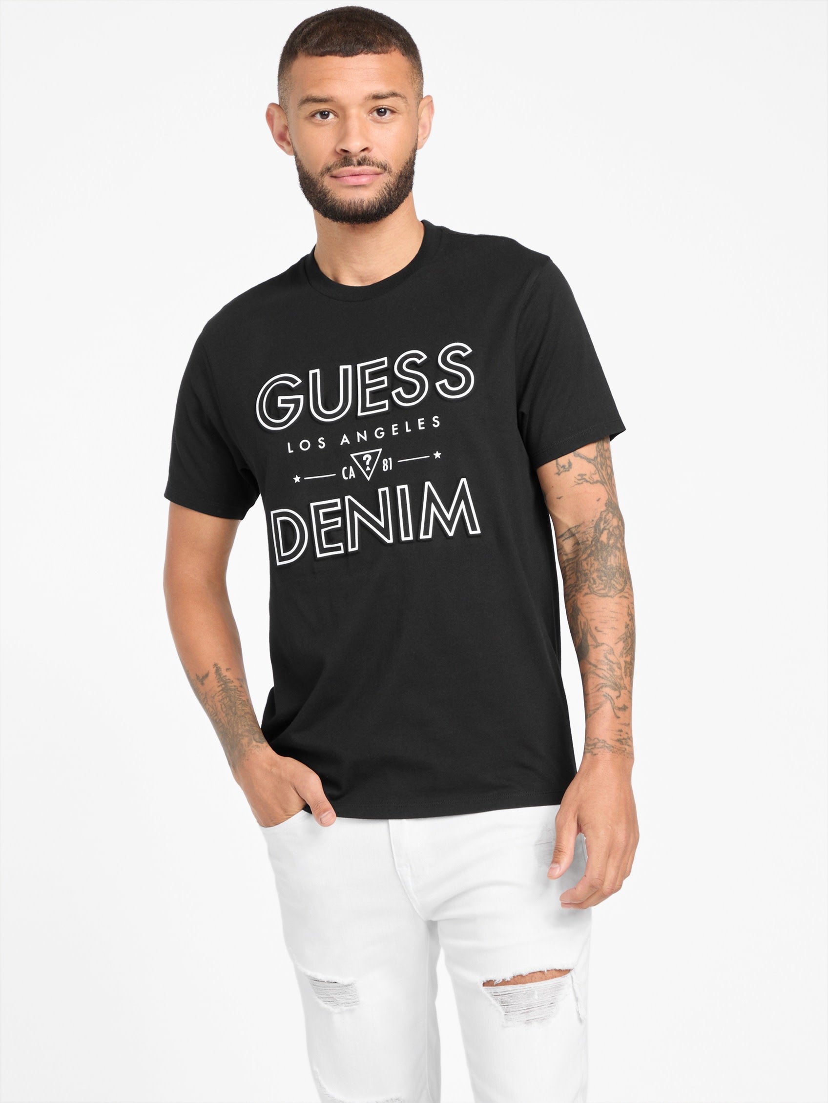 

Футболка с логотипом Eco Lanno Guess Factory, черный