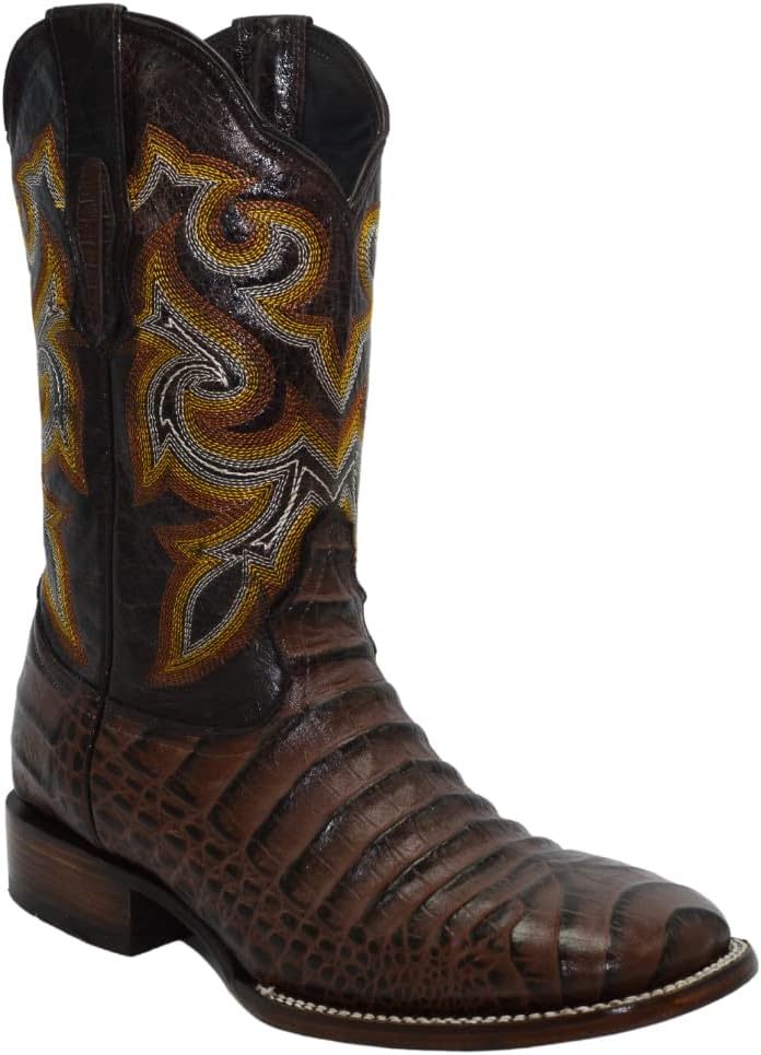 

Мужские ковбойские сапоги Joe Boots JB704 с рисунком каймана из кожи: сапоги с квадратным носком и родео Joe Exclusive, коричневый