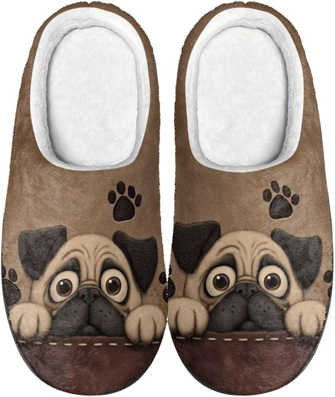

Удобные плюшевые тапочки Cadowhimsy с закрытым носком, домашние тапочки без шнурков, пушистые домашние тапочки для женщин и мужчин, для дома и улицы, коричневый