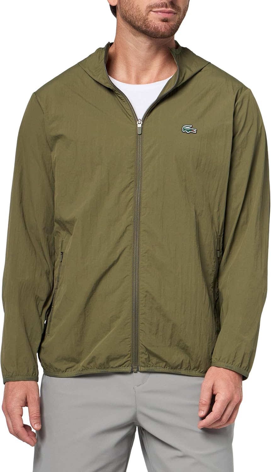 Lacoste мужская модная худи на молнии, Olive