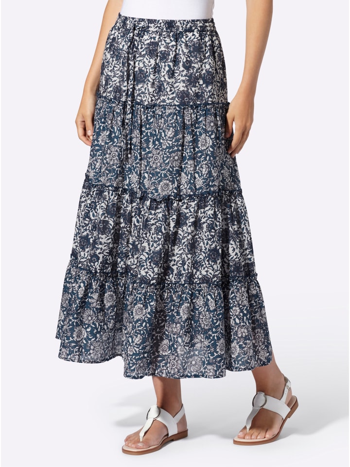 

Юбка-слайд с принтом цвета шампанского и темно-синего цвета Heine