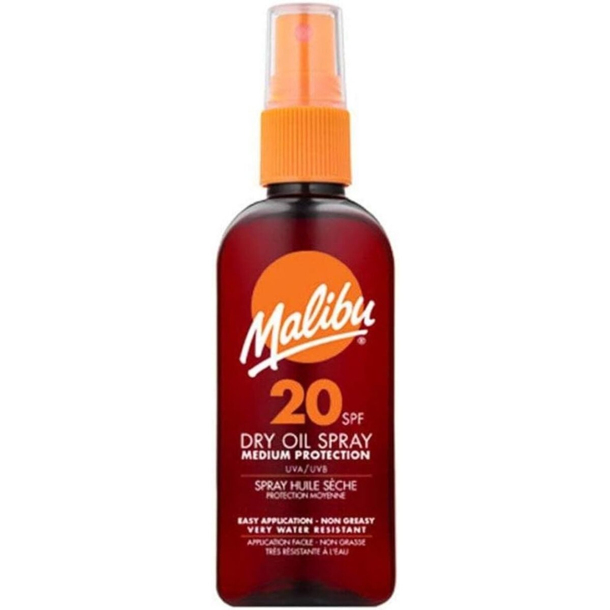 

Malibu, Dry Oil Spray SPF20, бронзирующее масло для загара, 100 мл