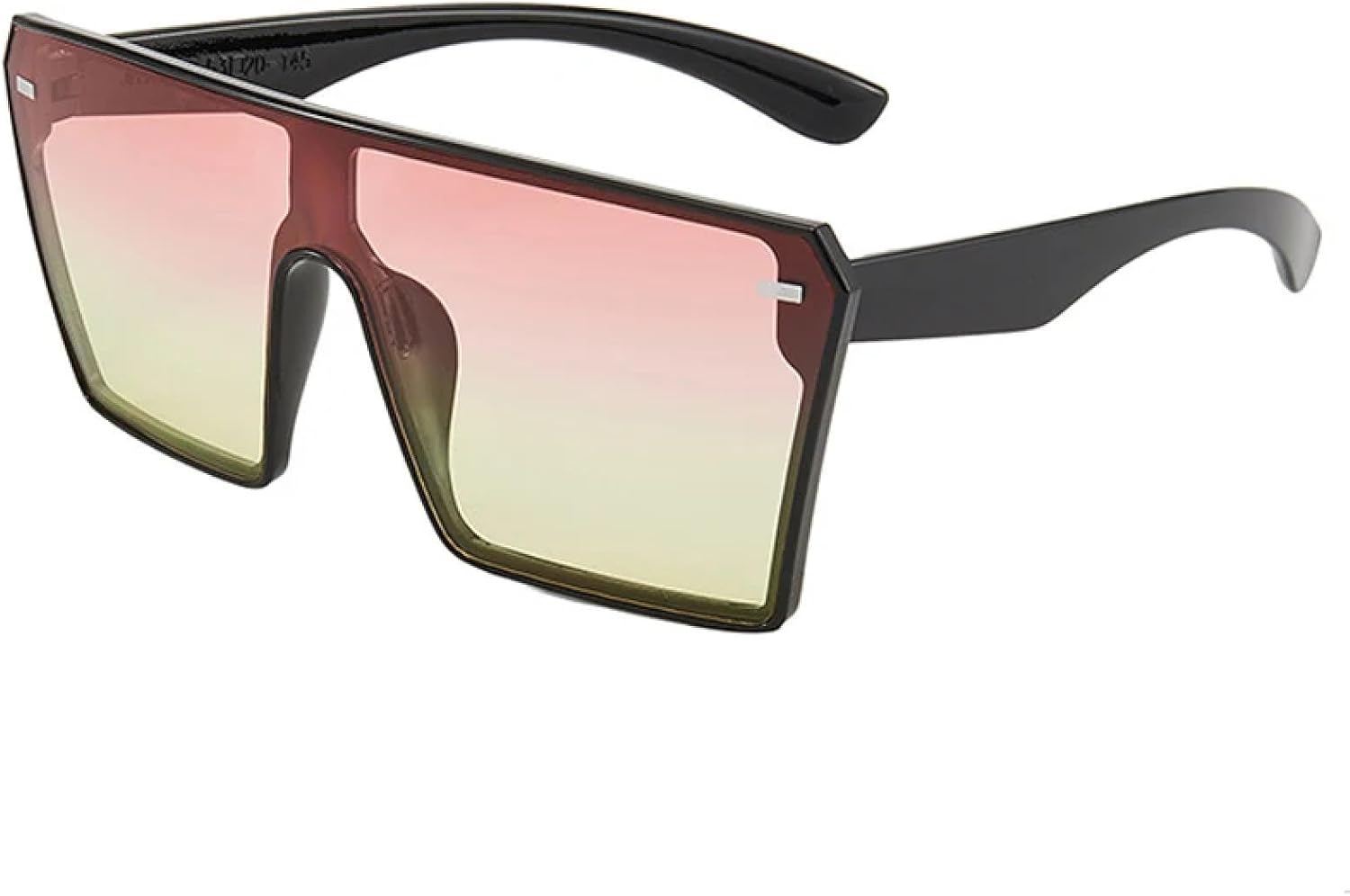 

Модные солнцезащитные очки в крупной оправе, цельные, с заклепками, для мужчин и женщин, стильные, роскошные, для путешествий и вождения, с защитой от УФ-излучения UV400 TKKTLLT, Black Pink Yellow