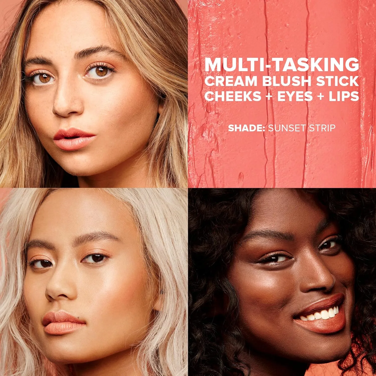 Стик-румяна Nudestix Nudies - кремовые румяна 3-в-1 для щек, глаз и губ со встроенной кисточкой | Мягкое матовое покрытие для естественного румянца, Sunset Strip — фото 2