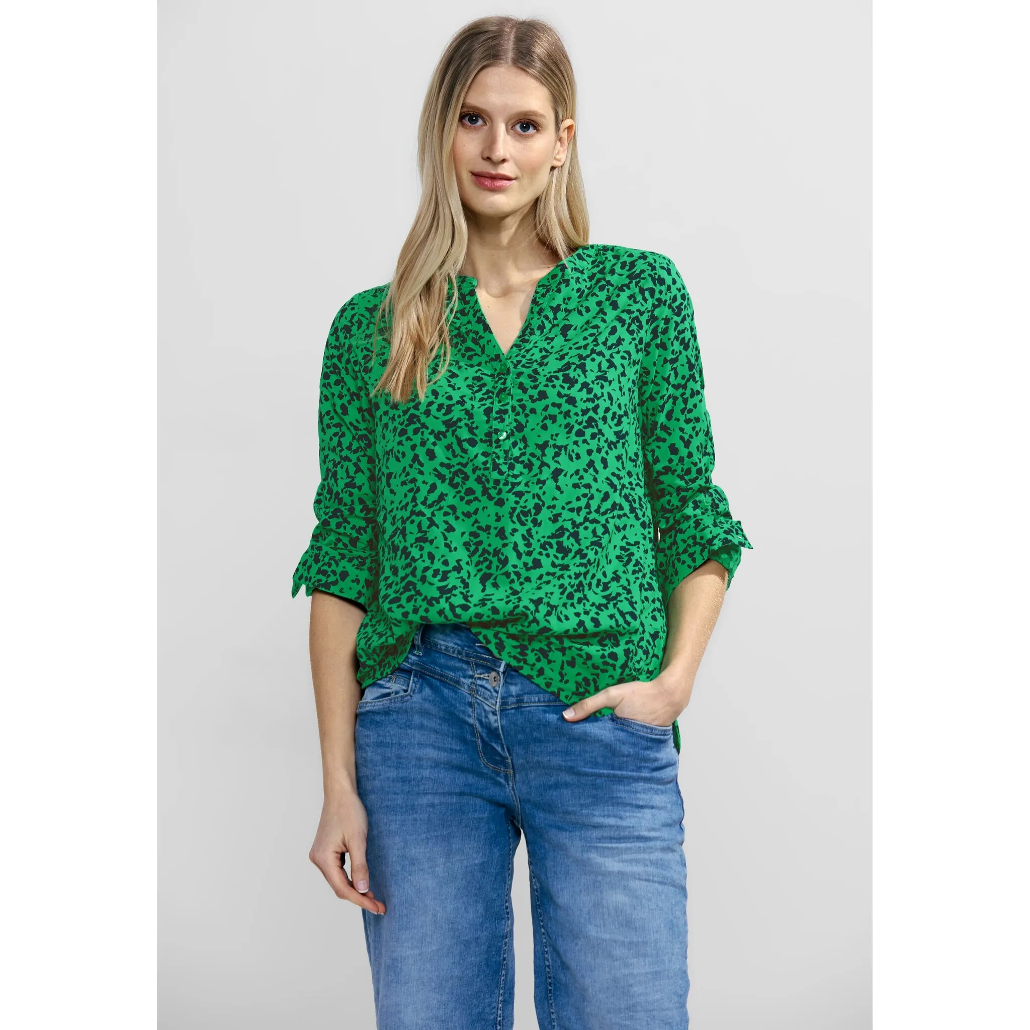 

Блузка Cecil с длинными рукавами, выполненная из мягкой вискозы, зеленый