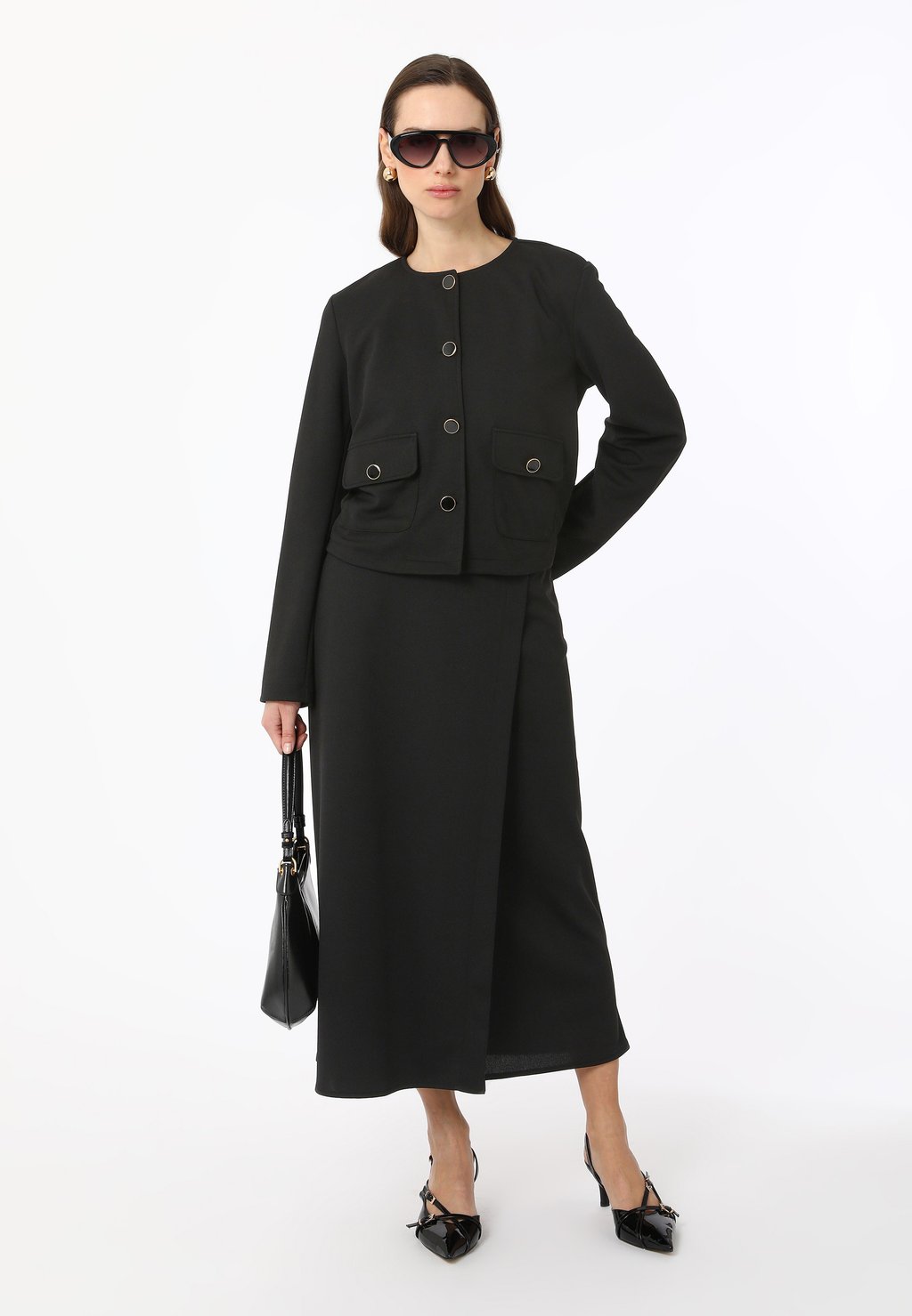 

Летняя куртка REFKA SET - Wrap skirt Modanisa, черный