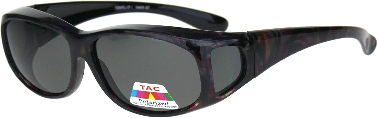 

Женские поляризованные солнцезащитные очки с геометрическим узором, прямоугольные, 55 мм, пластиковые, надеваются поверх обычных очков SA106, Fuchsia Purple